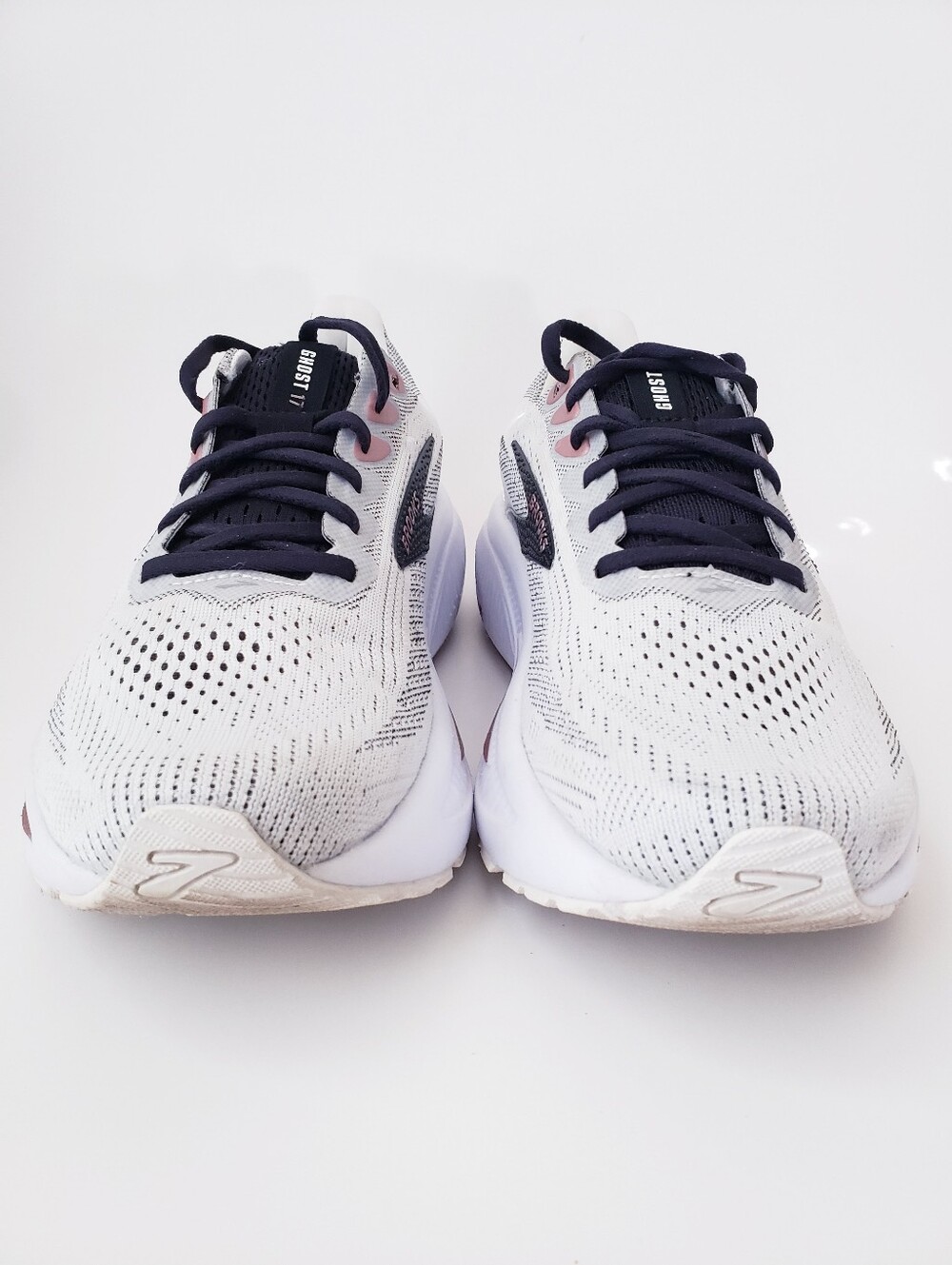 Brooks Ghost 17 Women's Running Shoes White Black Rose Gold - Picture 7 of 16